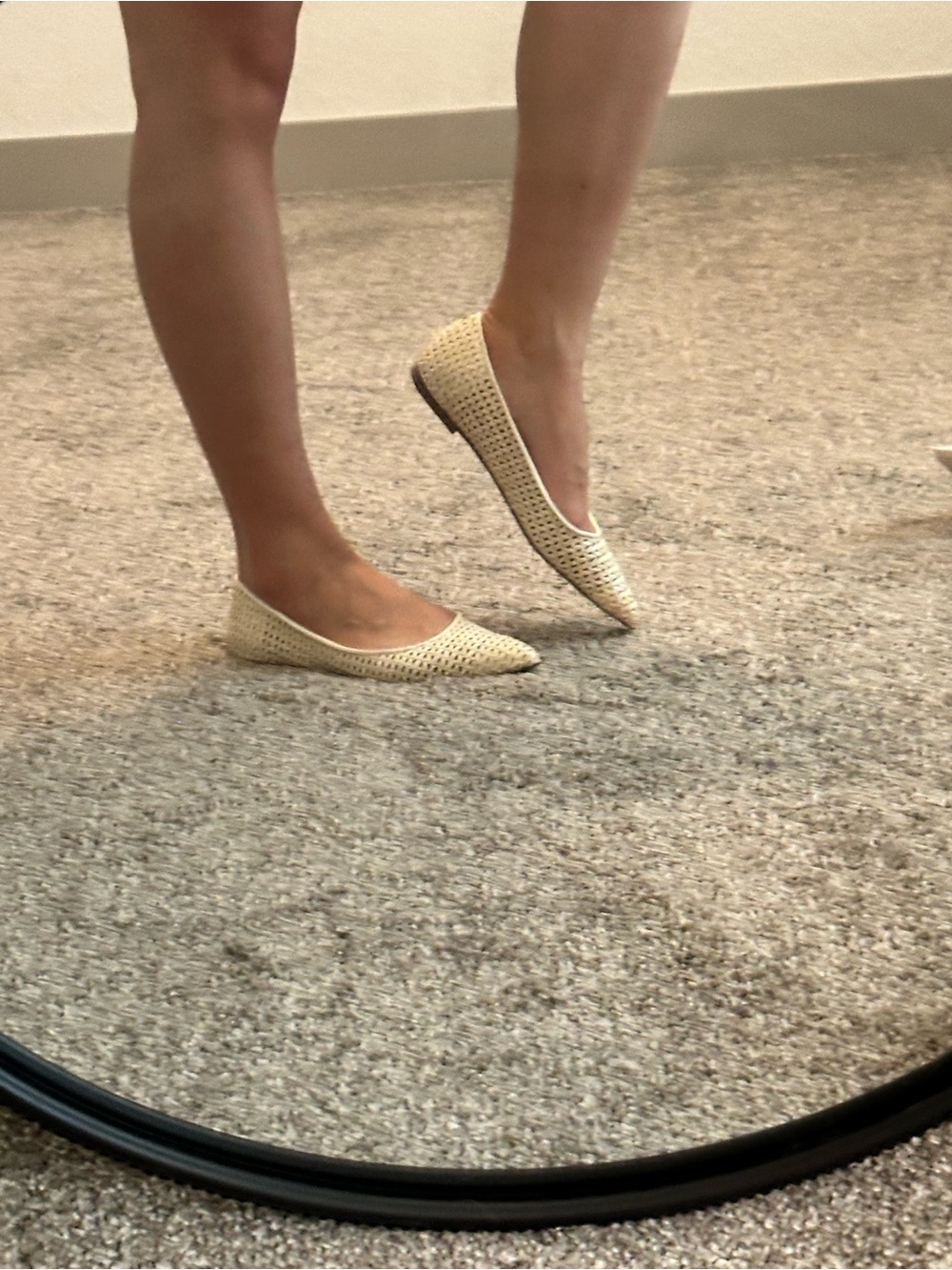 Sam Edelman Woven Pointed Toe Flats in Cream